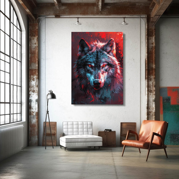 Red Eyes Wolf Wall Art  | MusaArtGallery™