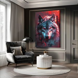 Red Eyes Wolf Wall Art  | MusaArtGallery™