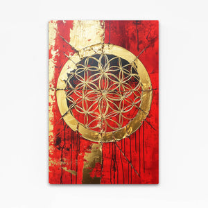 Red Flower Of Life Art