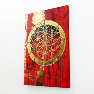 Red Flower Of Life Art