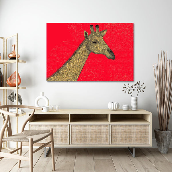 Red Giraffe Print