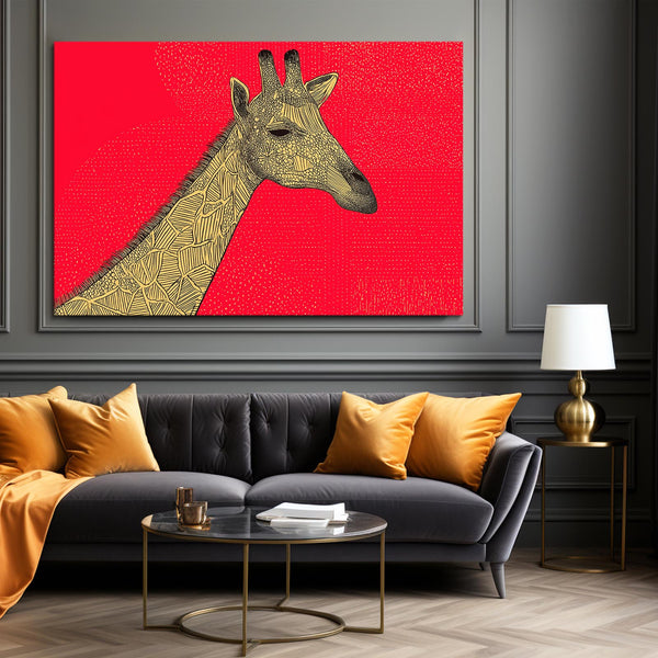Red Giraffe Print