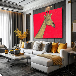 Red Giraffe Print