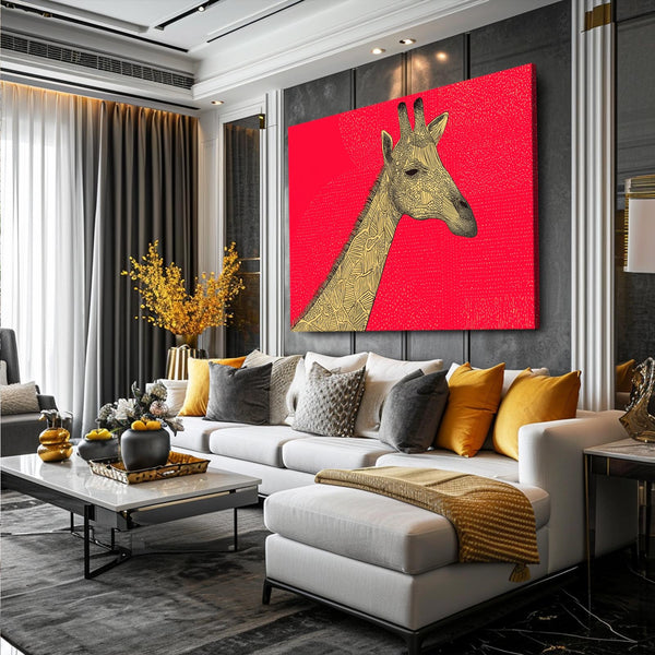 Red Giraffe Print