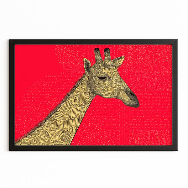 Red Giraffe Print