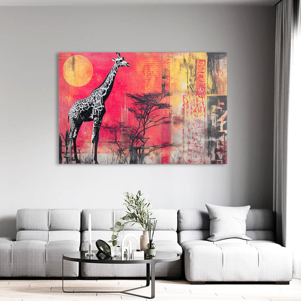 Red Giraffe Wall Decor