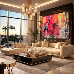 Red Giraffe Wall Decor