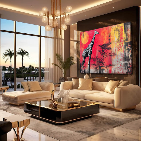 Red Giraffe Wall Decor