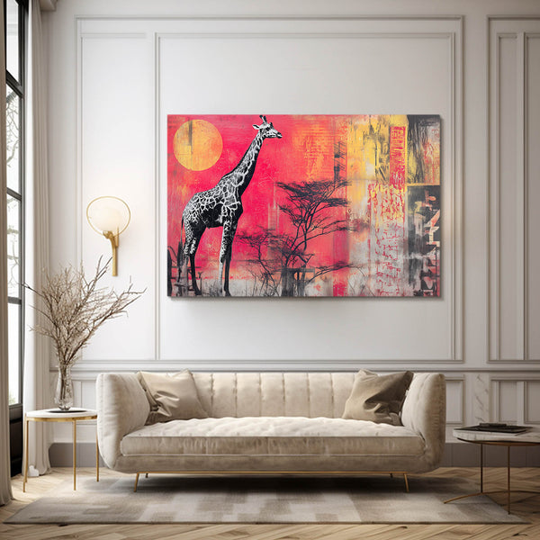 Red Giraffe Wall Decor