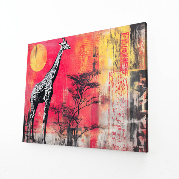 Red Giraffe Wall Decor