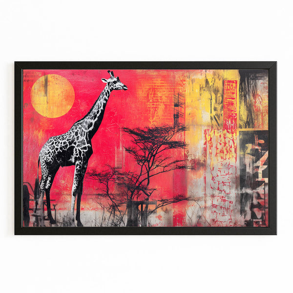 Red Giraffe Wall Decor