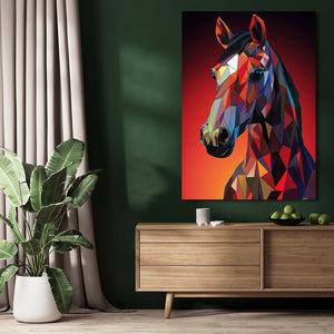 Red Head Horse Art