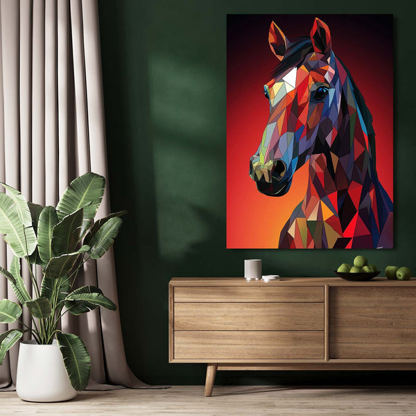 Red Head Horse Art