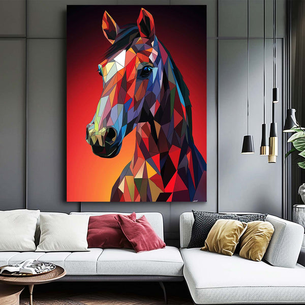 Red Head Horse Art