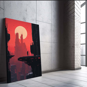 Red Horizon Cyberpunk Art | MusaArtGallery™
