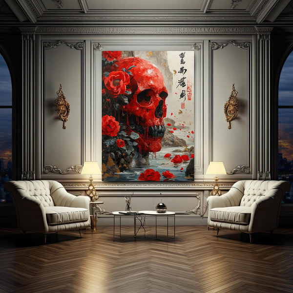 Red Horror Skull Art | MusaArtGallery™