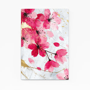Red Pink Cherry Blossom Flower Art