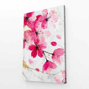 Red Pink Cherry Blossom Flower Art