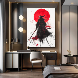 Red Samurai Art Wall Decor