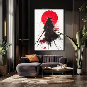 Red Samurai Art Wall Decor