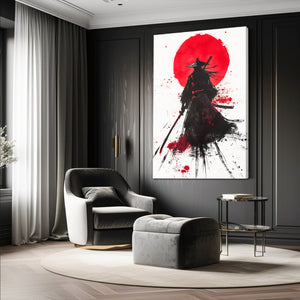 Red Samurai Art Wall Decor