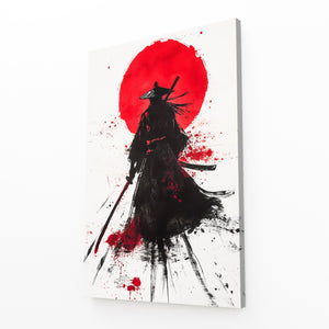 Red Samurai Art Wall Decor