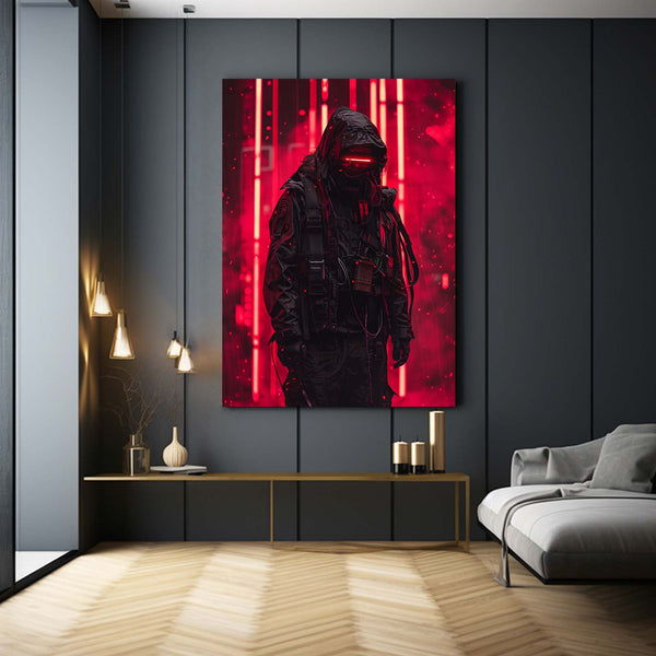 Red Sentinel Cyberpunk Art | MusaArtGallery™