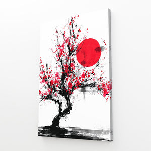 Red Sun Cherry Blossom Bonsai Art