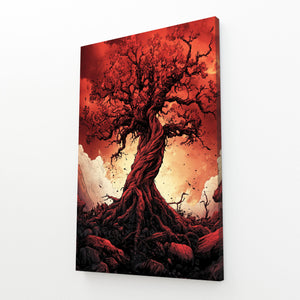 Red Tree Of Life Wall Art Large