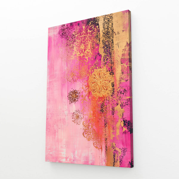 Regal Bloom Pink Abstract Art | MusaArtGallery™