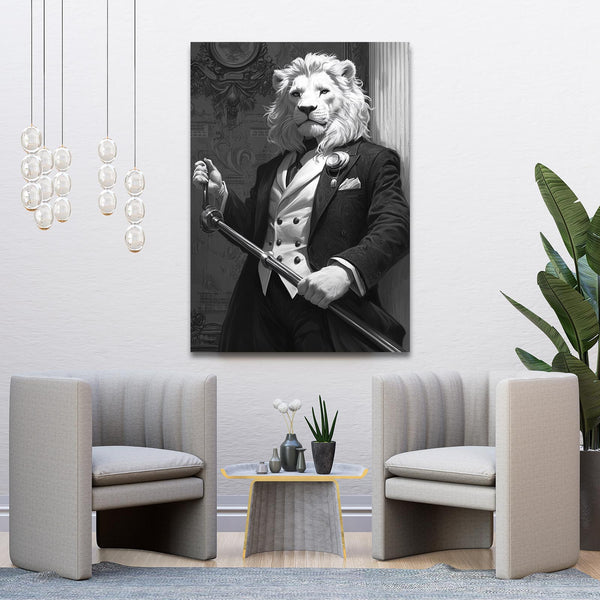 Regal Gentleman Lion Wall Art | MusaArtGallery™