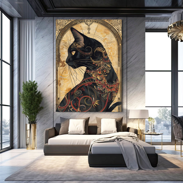 Regal Noir Cat Art | MusaArtGallery™