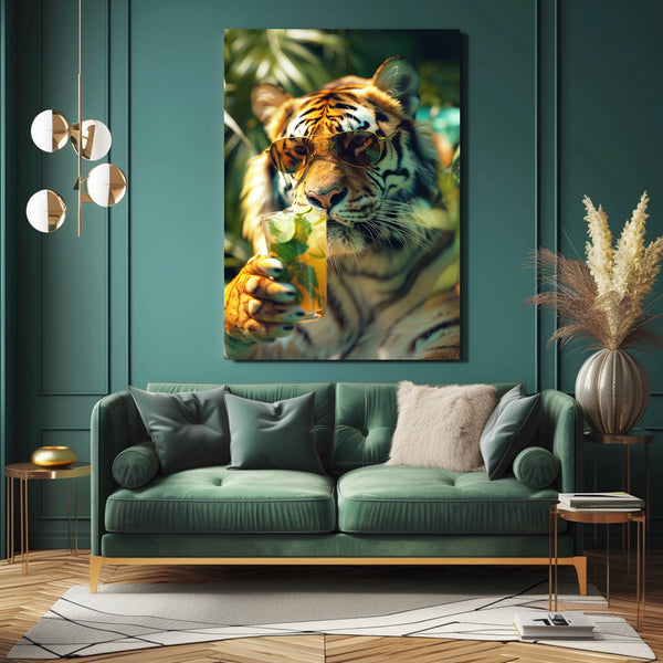 Relaxed Tiger Cool Wall Art | MusaArtGallery™