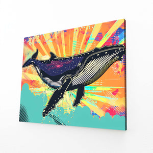 Retro Burst Whale Art | MusaArtGallery™