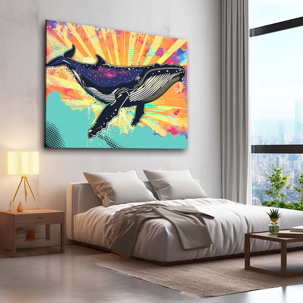 Retro Burst Whale Art | MusaArtGallery™