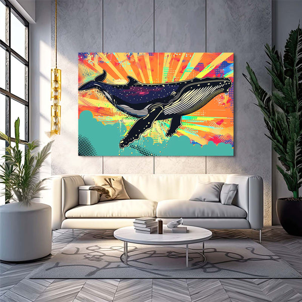 Retro Burst Whale Art | MusaArtGallery™