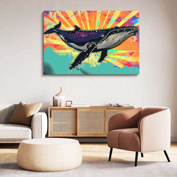 Retro Burst Whale Art | MusaArtGallery™