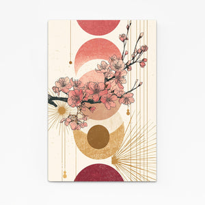 Retro Cherry Blossom Branch Wall Art