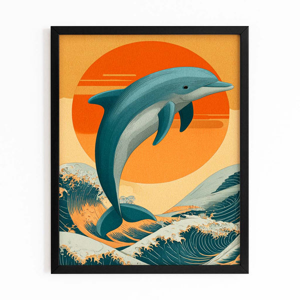 Retro Dolphin Art
