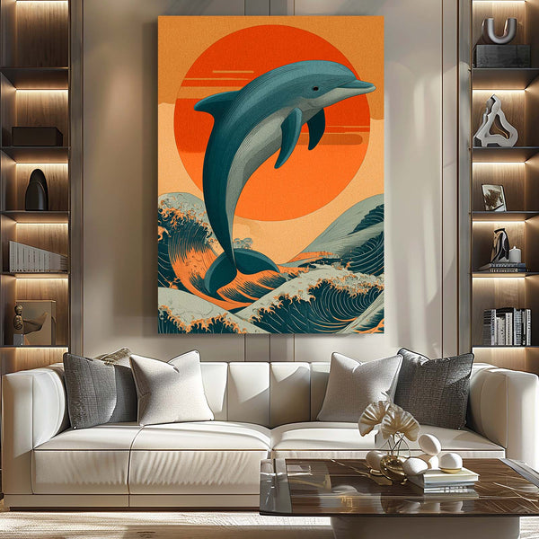 Retro Dolphin Art