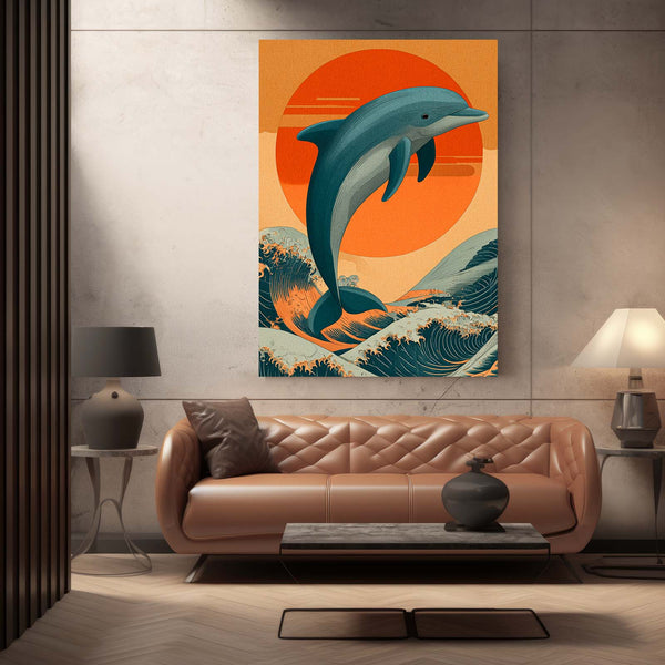 Retro Dolphin Art