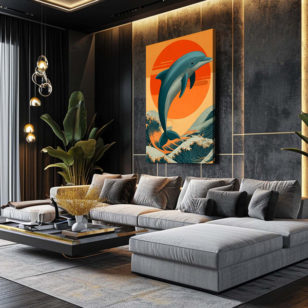 Retro Dolphin Art