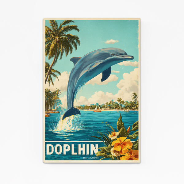 Retro Dolphin Wall Art