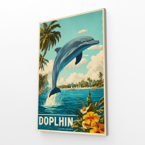 Retro Dolphin Wall Art
