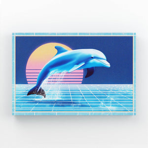 Retro Futurist Dolphin Art