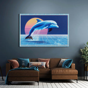 Retro Futurist Dolphin Art