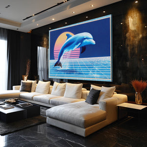 Retro Futurist Dolphin Art