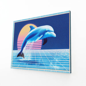 Retro Futurist Dolphin Art