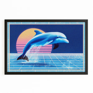 Retro Futurist Dolphin Art