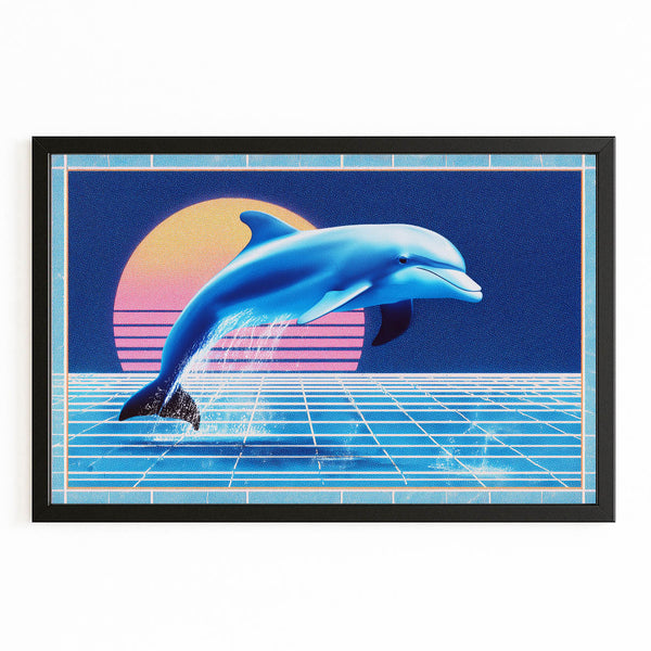 Retro Futurist Dolphin Art